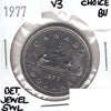 1977 Var. 3 Det. Jewel SWL Canada Nickel Dollar Choice Brilliant UNC (MS64)
