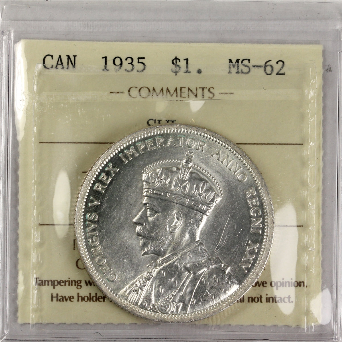 1935 SWL Canada Dollar ICCS Certified MS62