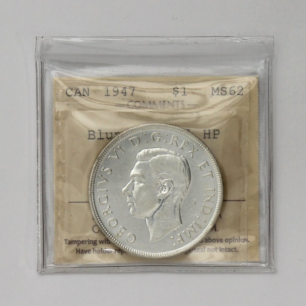 1947 Blunt 7, Double HP Canada Dollar ICCS Certified MS62