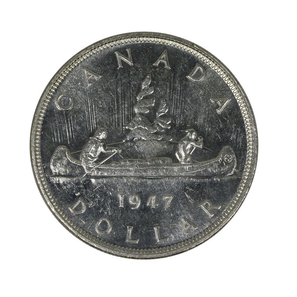 1947 Blunt 7/7 Canada Dollar Uncirculated (MS60) $