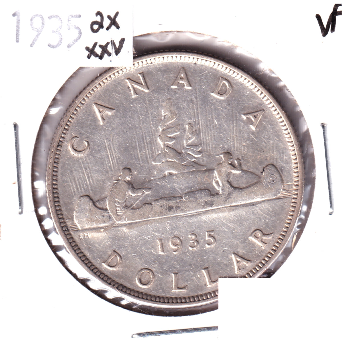 1935 2x XXV Canada Dollar Very Fine (VF20)
