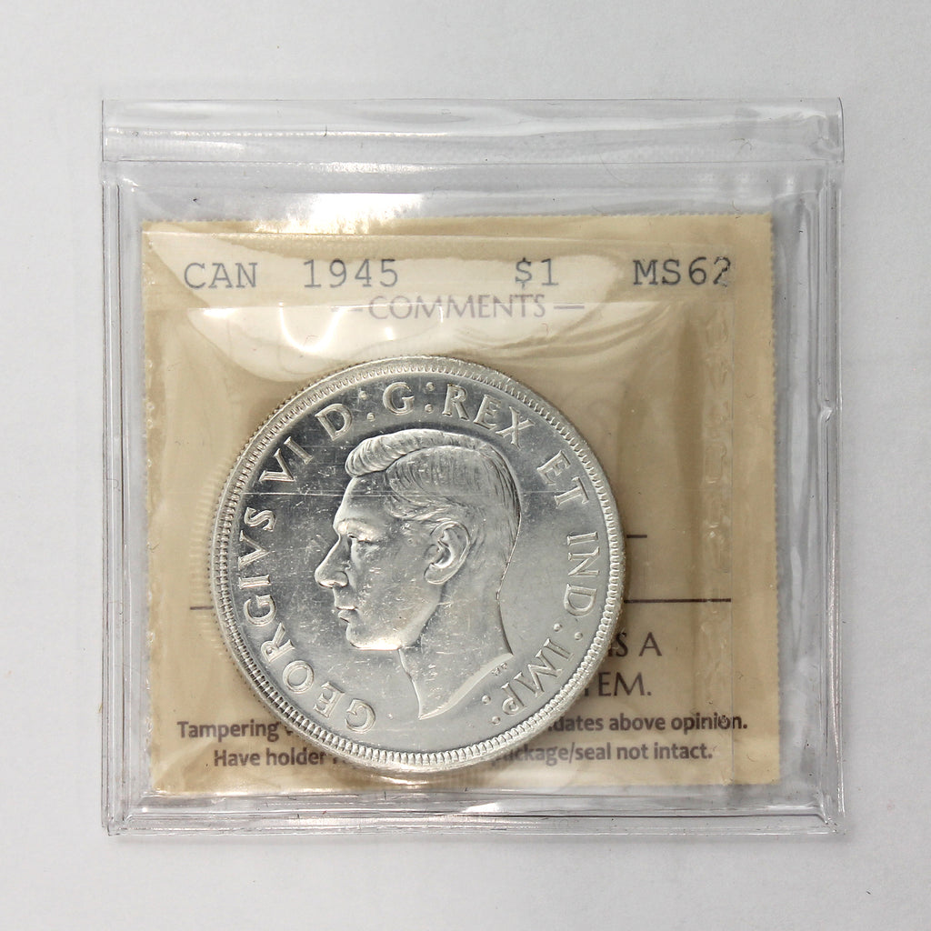 1945 Canada Dollar ICCS Certified MS62 (XCZ 642)