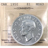 1950 SWL Canada Dollar ICCS Certified MS63