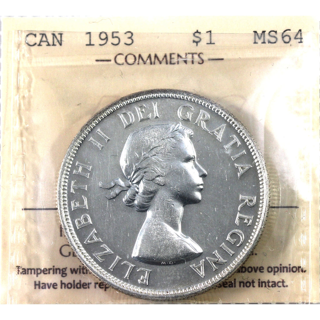 1953 NSS Canada Dollar ICCS Certified MS64