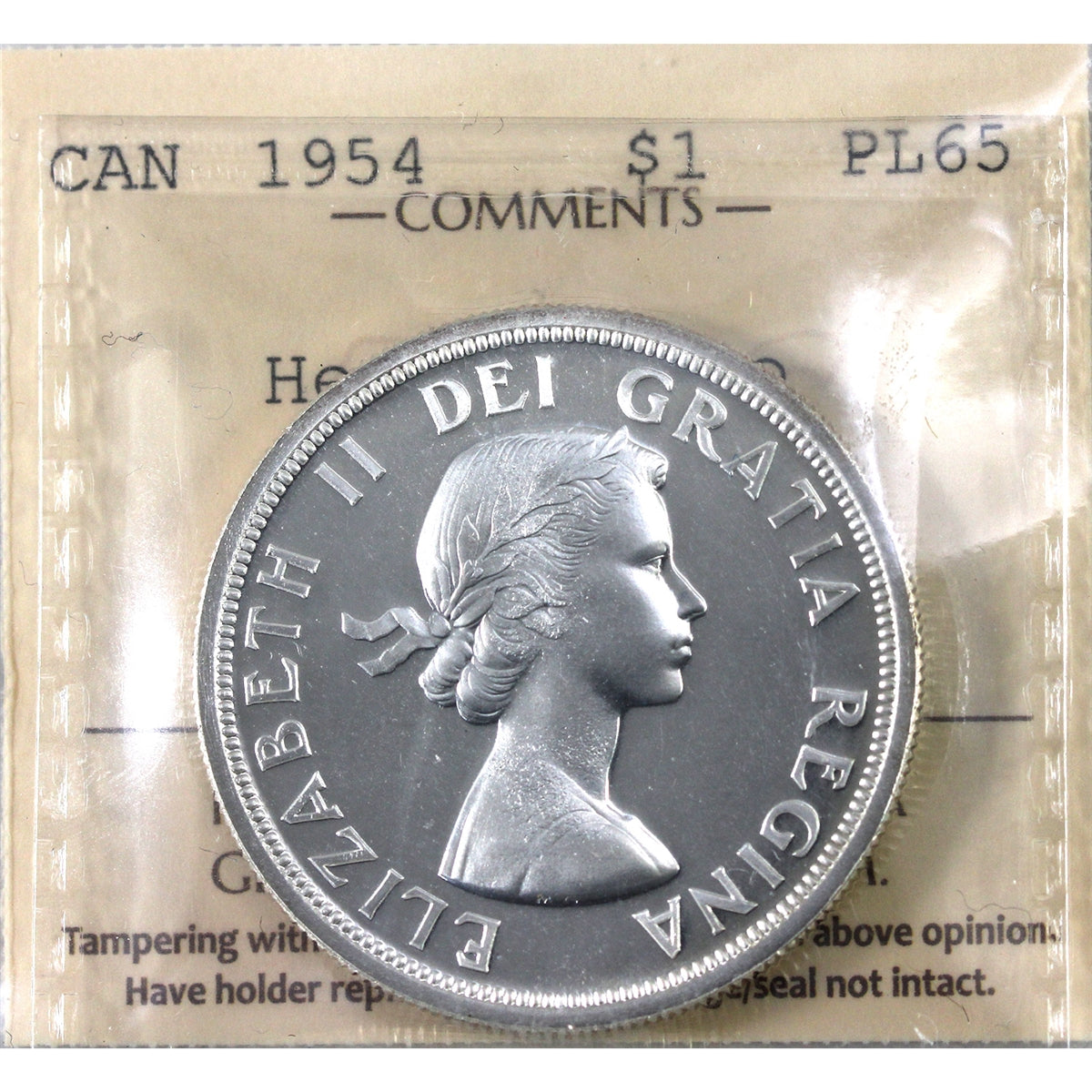 1954 Canada Dollar ICCS Certified PL65 Heavy Cameo
