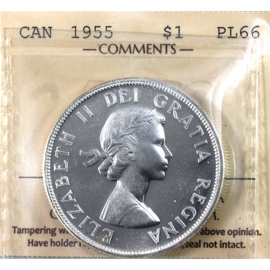 1955 Canada Dollar ICCS Certified PL66 Cameo