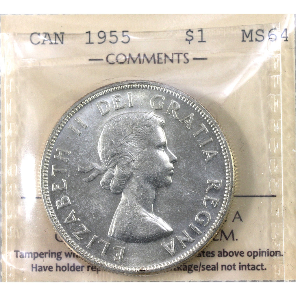 1955 Canada Dollar ICCS Certified MS64 (XVR 074)