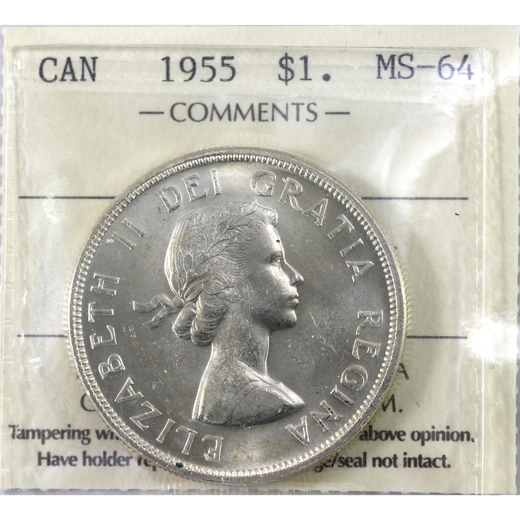 1955 Canada Dollar ICCS Certified MS64