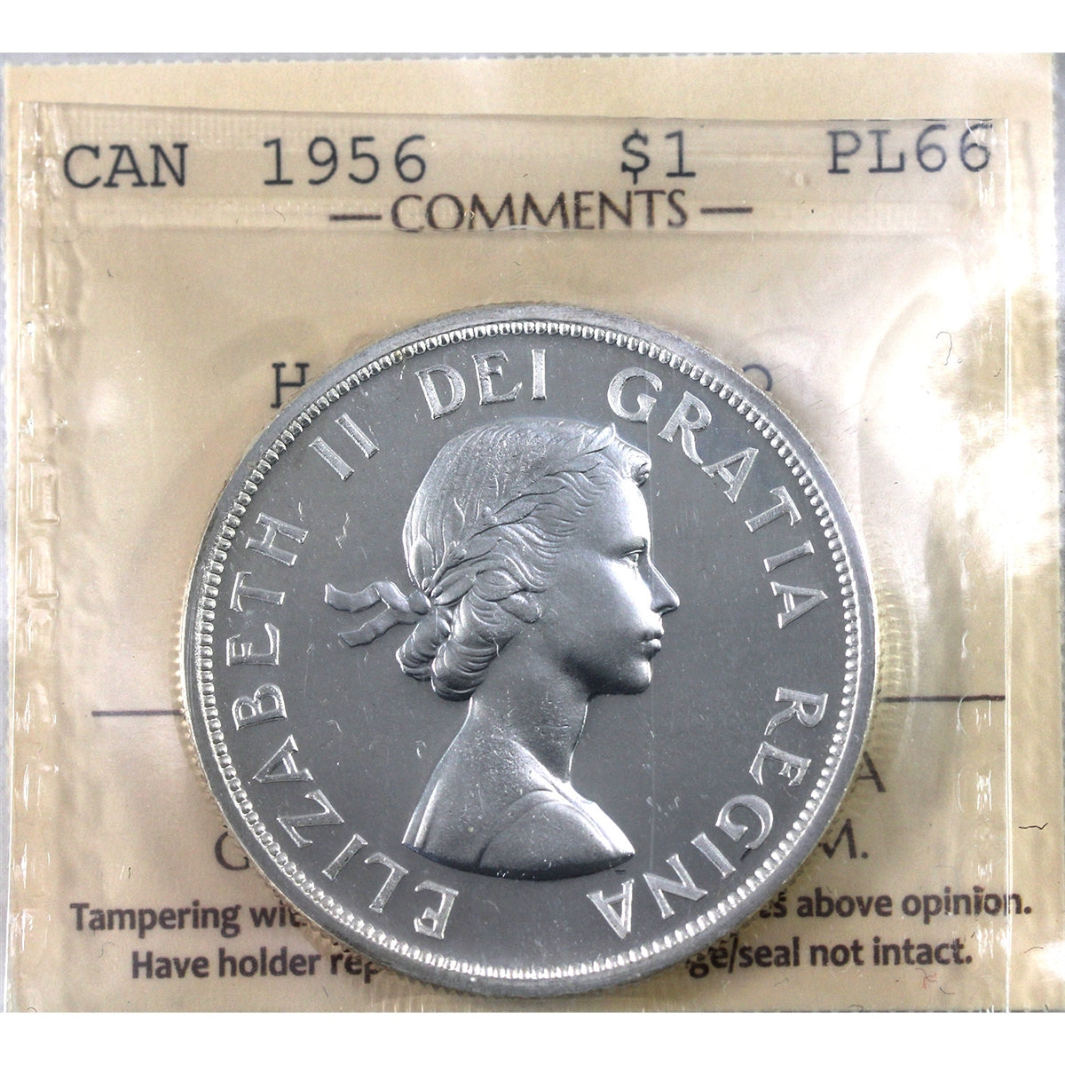 1956 Canada Dollar ICCS Certified PL66 Heavy Cameo
