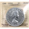 1958 Canada Dollar ICCS Certified PL66