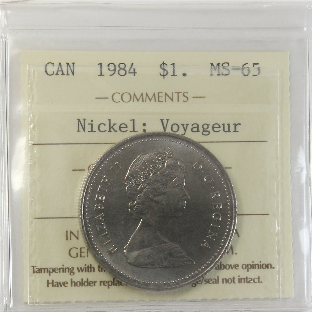 1984 Voyageur Nickel Dollar ICCS Certified MS65