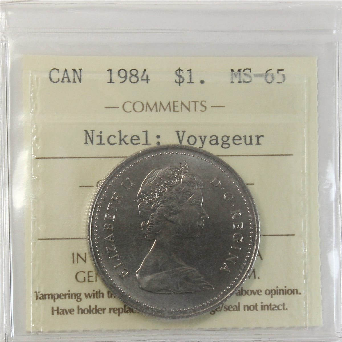 1984 Voyageur Nickel Dollar ICCS Certified MS65