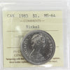 1985 Canada Nickel Dollar ICCS Certified MS64