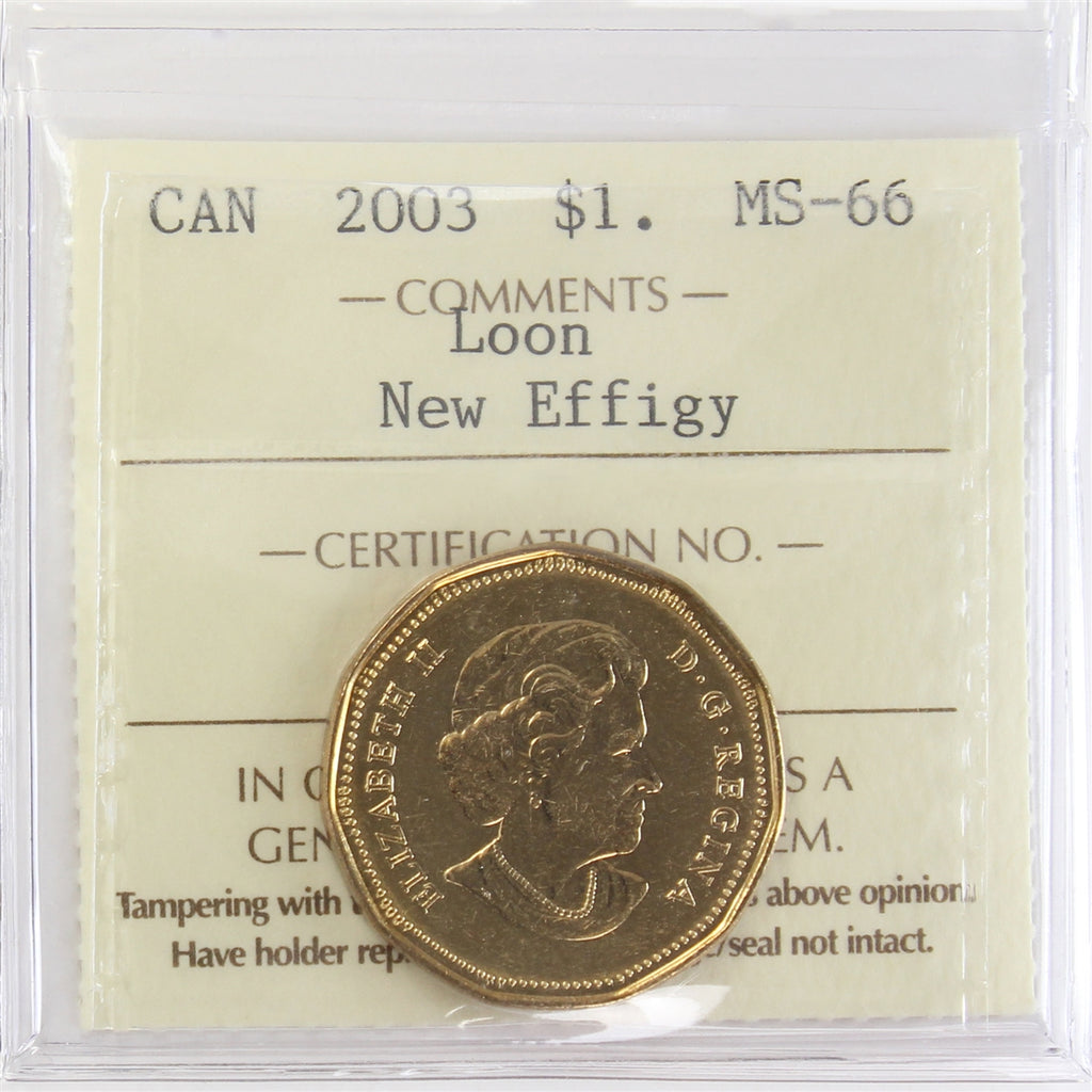 2003 New Effigy Canada Loon Dollar ICCS Certified MS66