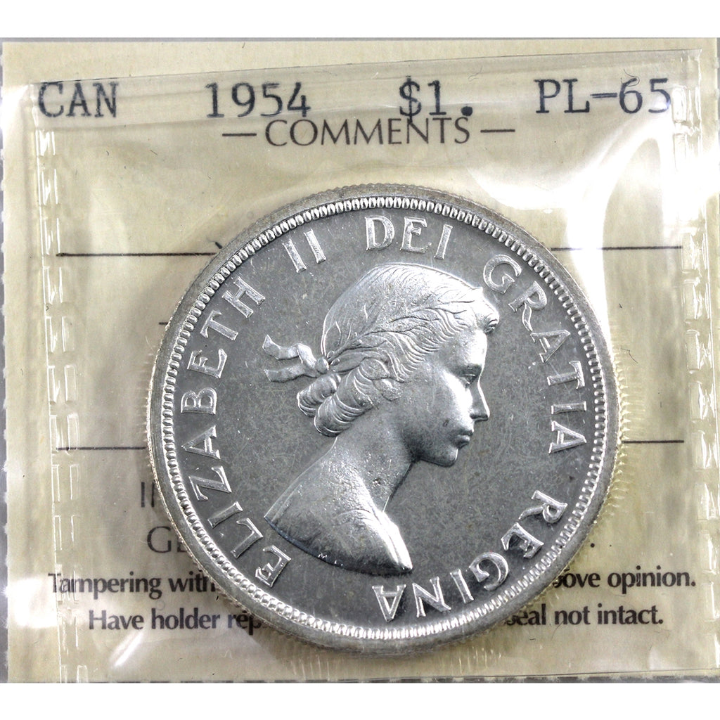 1954 Canada Dollar ICCS Certified PL65 Cameo