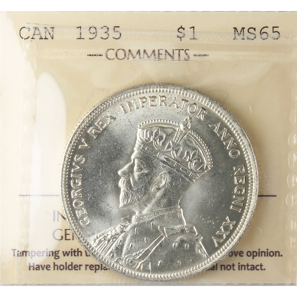 1935 Canada Dollar ICCS Certified MS65 (XVV 139)