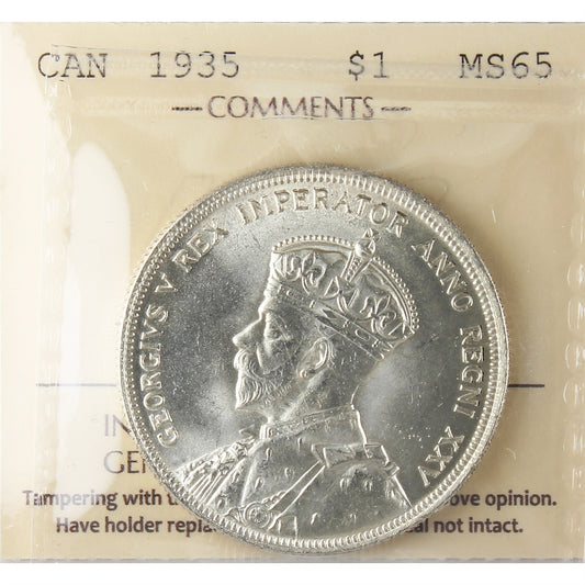 1935 Canada Dollar ICCS Certified MS65 (XVV 139)