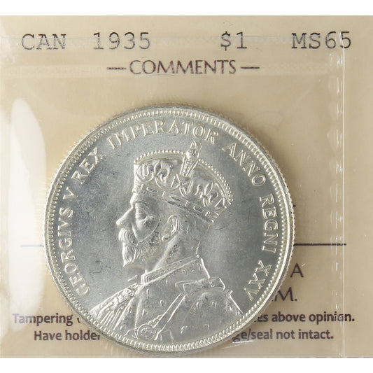 1935 Canada Dollar ICCS Certified MS65 (XVV 140)
