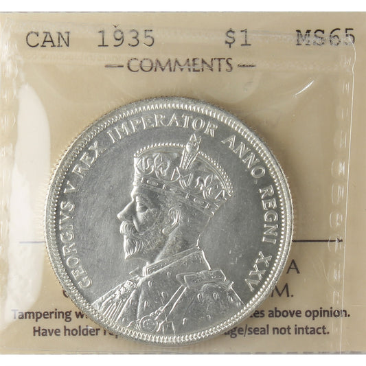 1935 Canada Dollar ICCS Certified MS65 (XVV 133)
