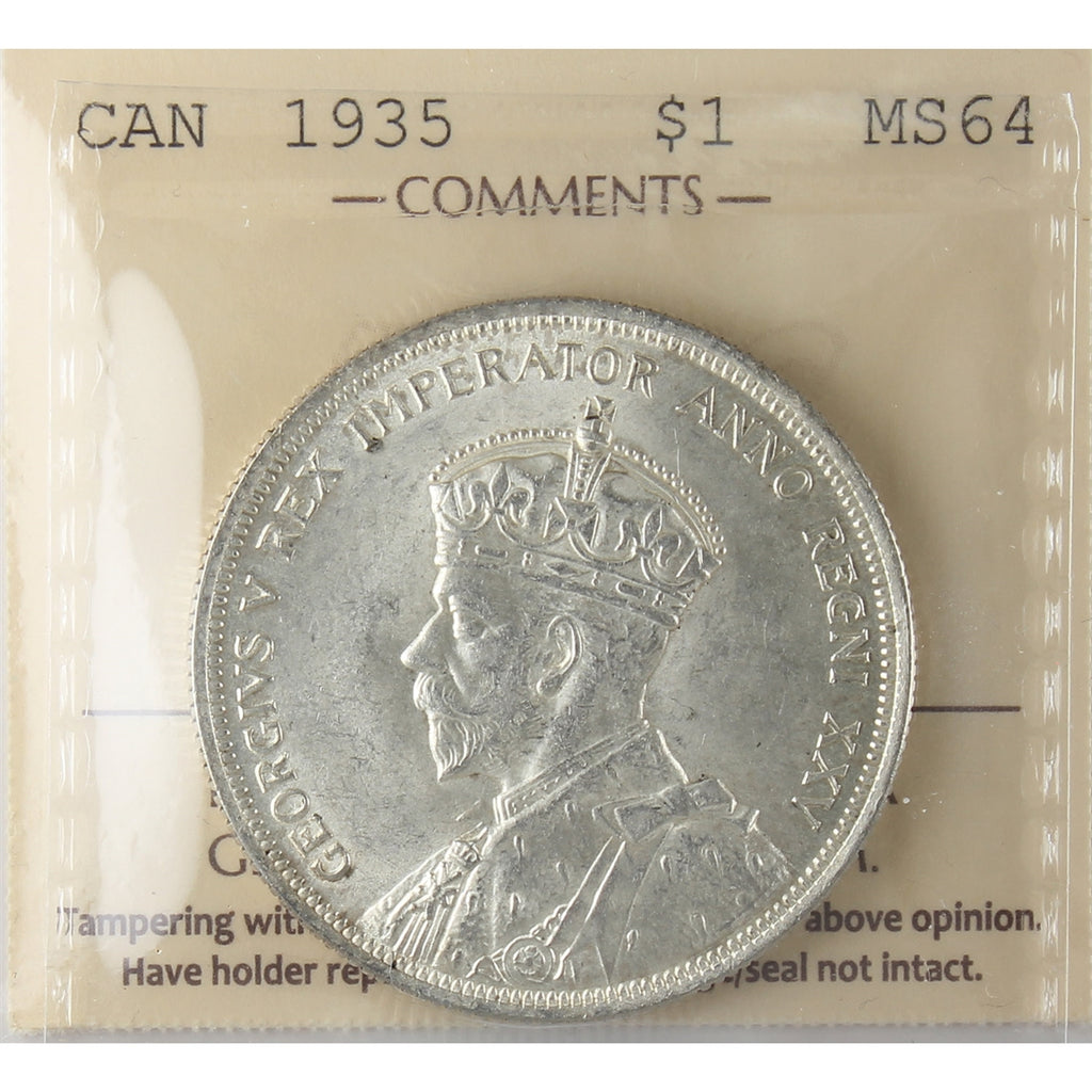 1935 Canada Dollar ICCS Certified MS64 (XCZ 601)