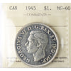 1945 Canada Dollar ICCS Certified MS60