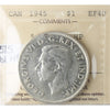 1945 5/5, Dbl. HP Canada Dollar ICCS Certified EF40