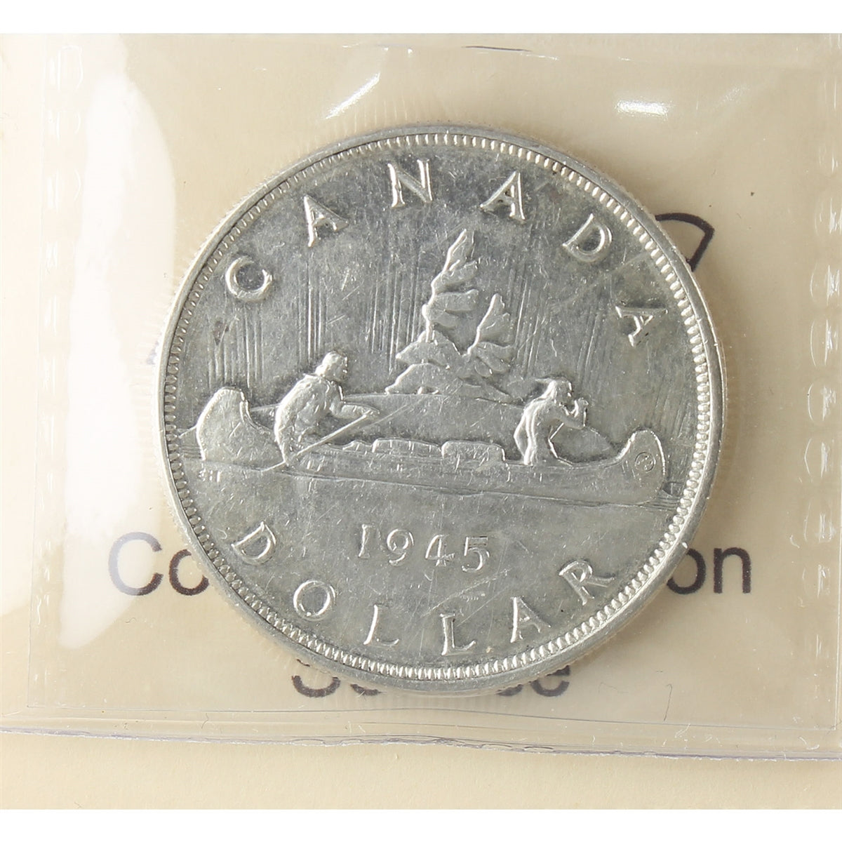 1945 5/5, Dbl. HP Canada Dollar ICCS Certified EF40