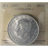 1947 Pointed 7 Canada Dollar ICCS Certified MS62