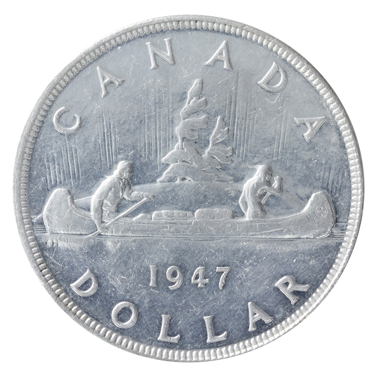 1947 Pointed 7 Canada Dollar ICCS Certified AU50