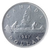 1947 Pointed 7, Dot Canada Dollar ICCS Certified EF40