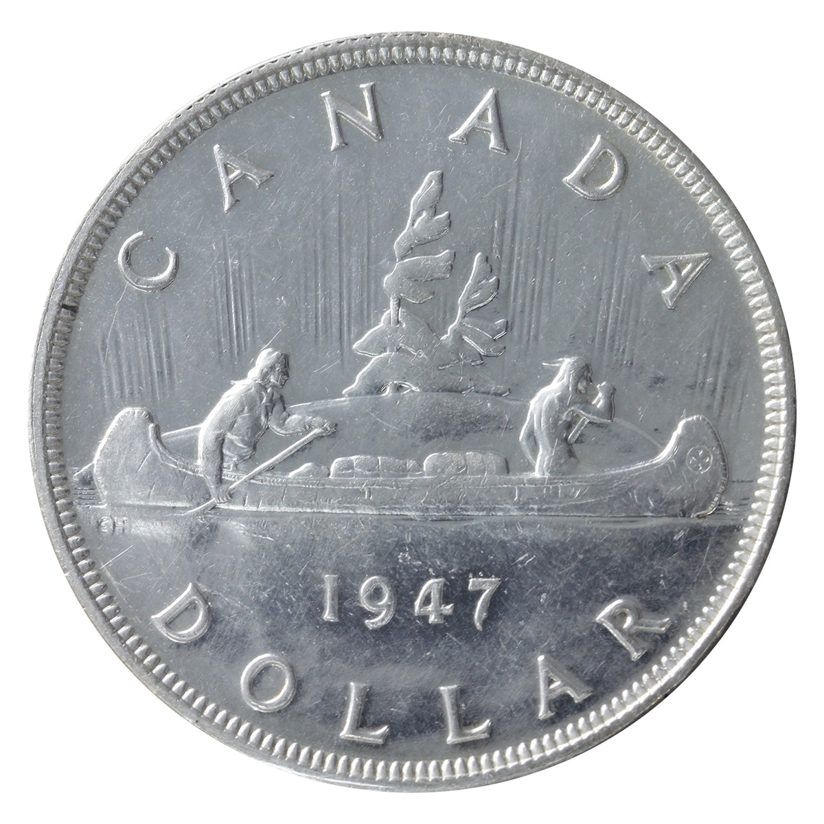 1947 Pointed 7, Dbl HP Canada Dollar ICCS Certified MS-60 (XXG 079)