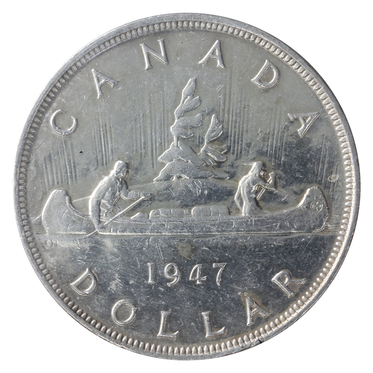 1947 Pointed 7, Quadruple Punch HP Canada Dollar ICCS Certified EF45