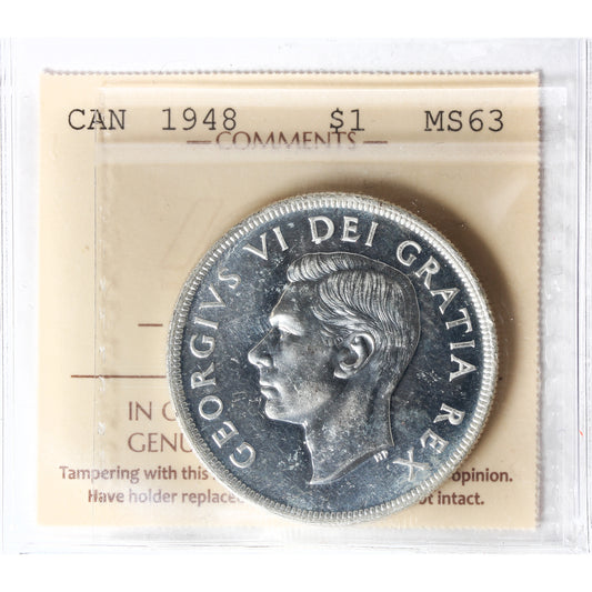 1948 Canada Dollar ICCS Certified MS63 (XHI 078)