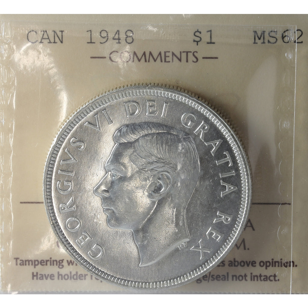 1948 Canada Dollar ICCS Certified MS62 (XZD 071)