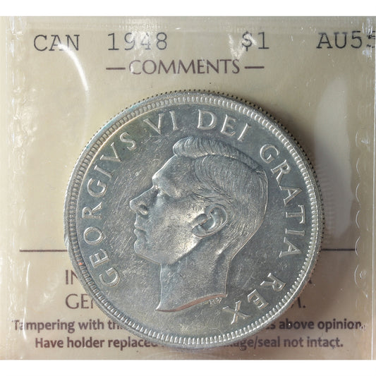 1948 Canada Dollar ICCS Certified AU55