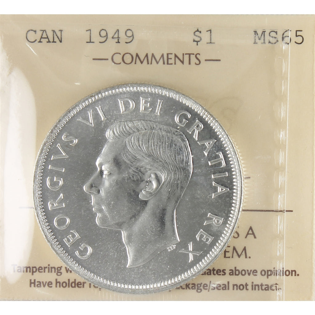 1949 Canada Dollar ICCS Certified MS65 (XVR 063)