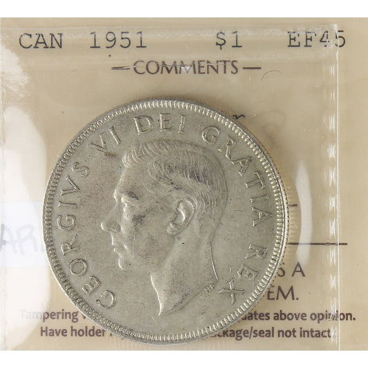 1951 Arnprior Canada Dollar ICCS Certified EF45