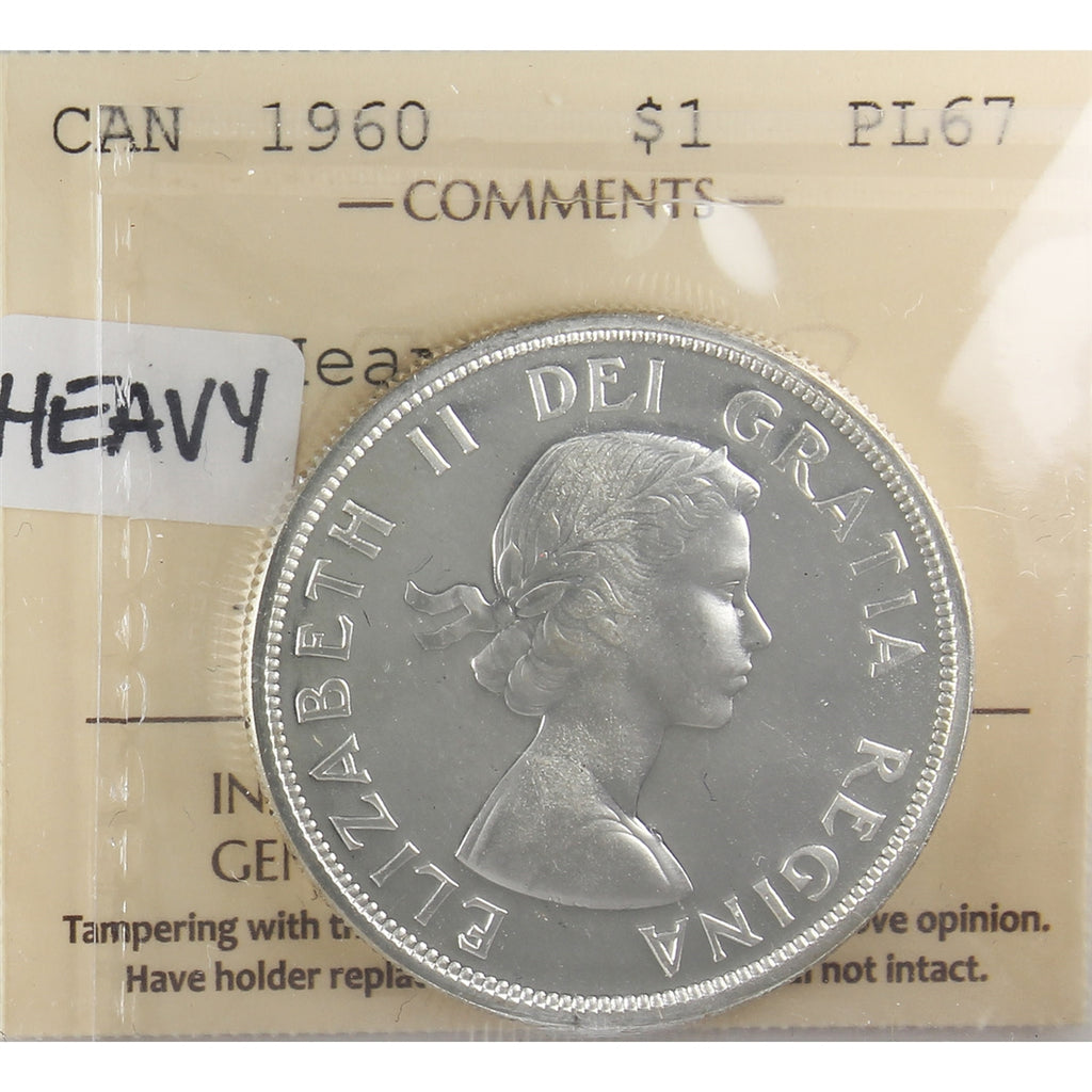 1960 Canada Dollar ICCS Certified PL67 Heavy Cameo