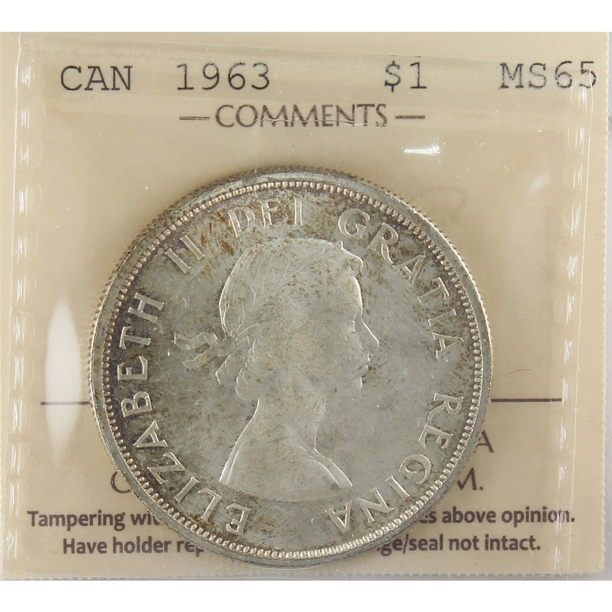 1963 Canada Dollar ICCS Certified MS-65 (XCK 511)
