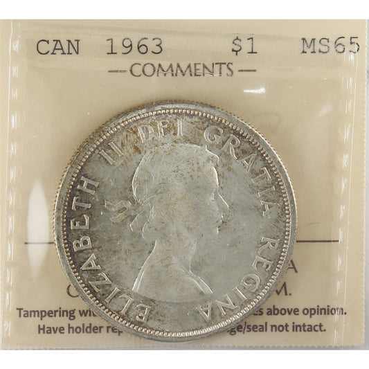 1963 Canada Dollar ICCS Certified MS-65 (XCK 511)