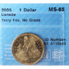 2005 Terry Fox, No Grass Canada Dollar CCCS Certified MS65