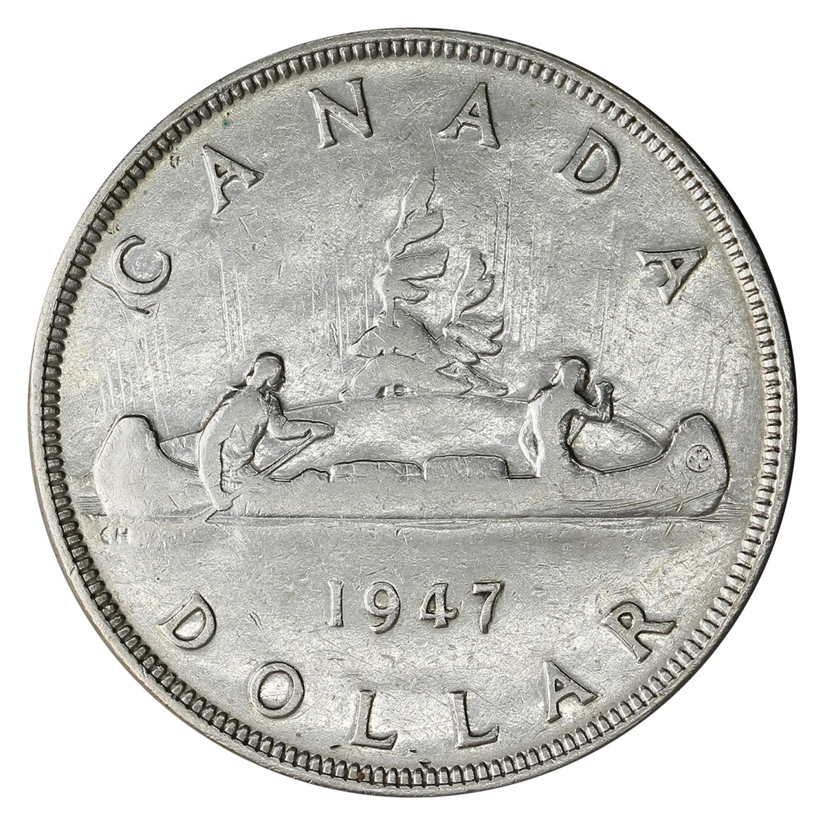 1947 Pointed 7 Canada Dollar F-VF (F15) $
