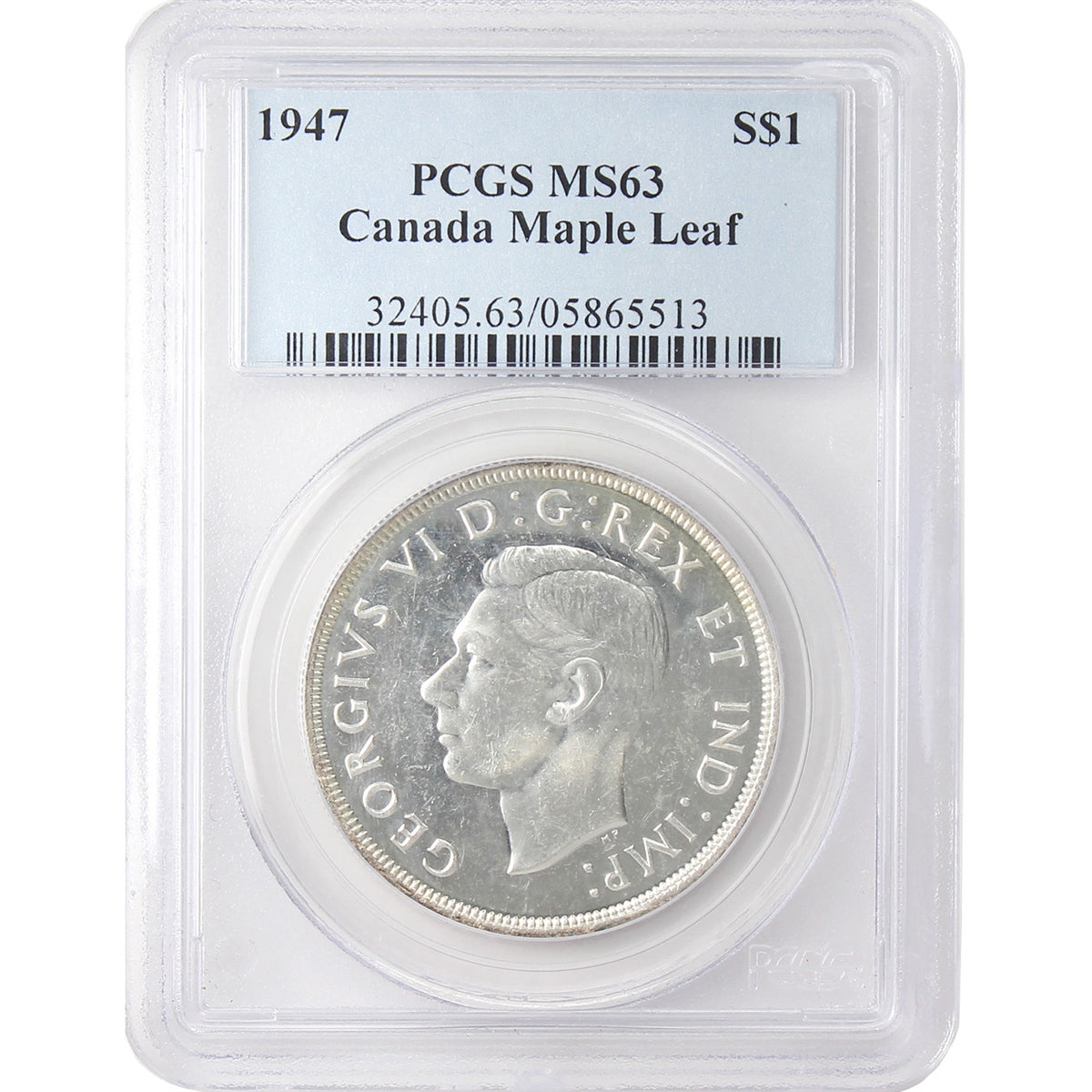 1947 Maple Leaf Canada Dollar PCGS Certified MS63