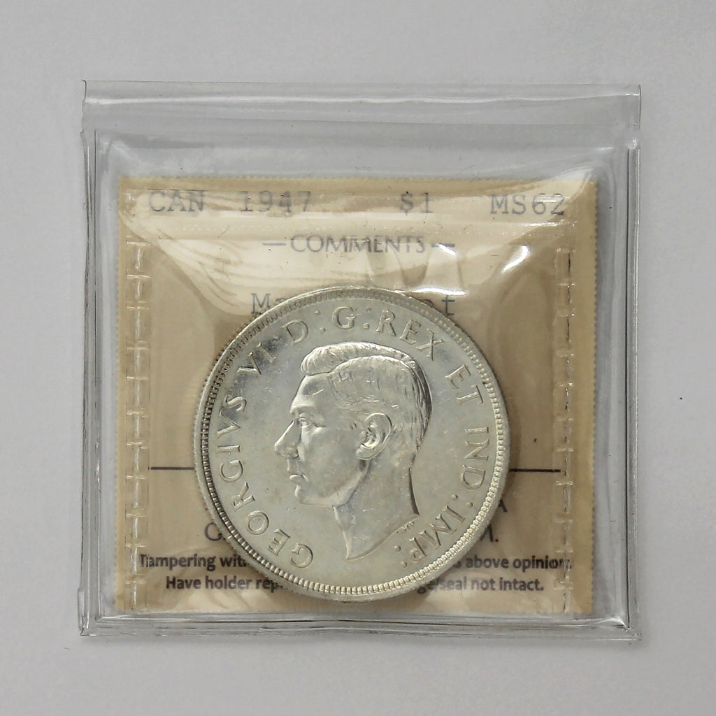 1947 Maple Leaf Canada Dollar ICCS Certified MS62 (XSW 757)