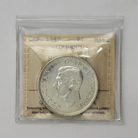 1947 Maple Leaf Canada Dollar ICCS Certified MS62 (XSW 757)