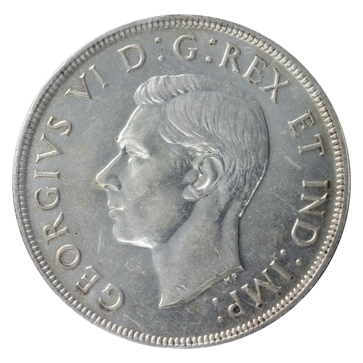 1947 Pointed 7, Dot Canada Dollar ICCS Certified AU50