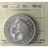 1948 Canada Dollar ICCS Certified MS62 (XVP 035)