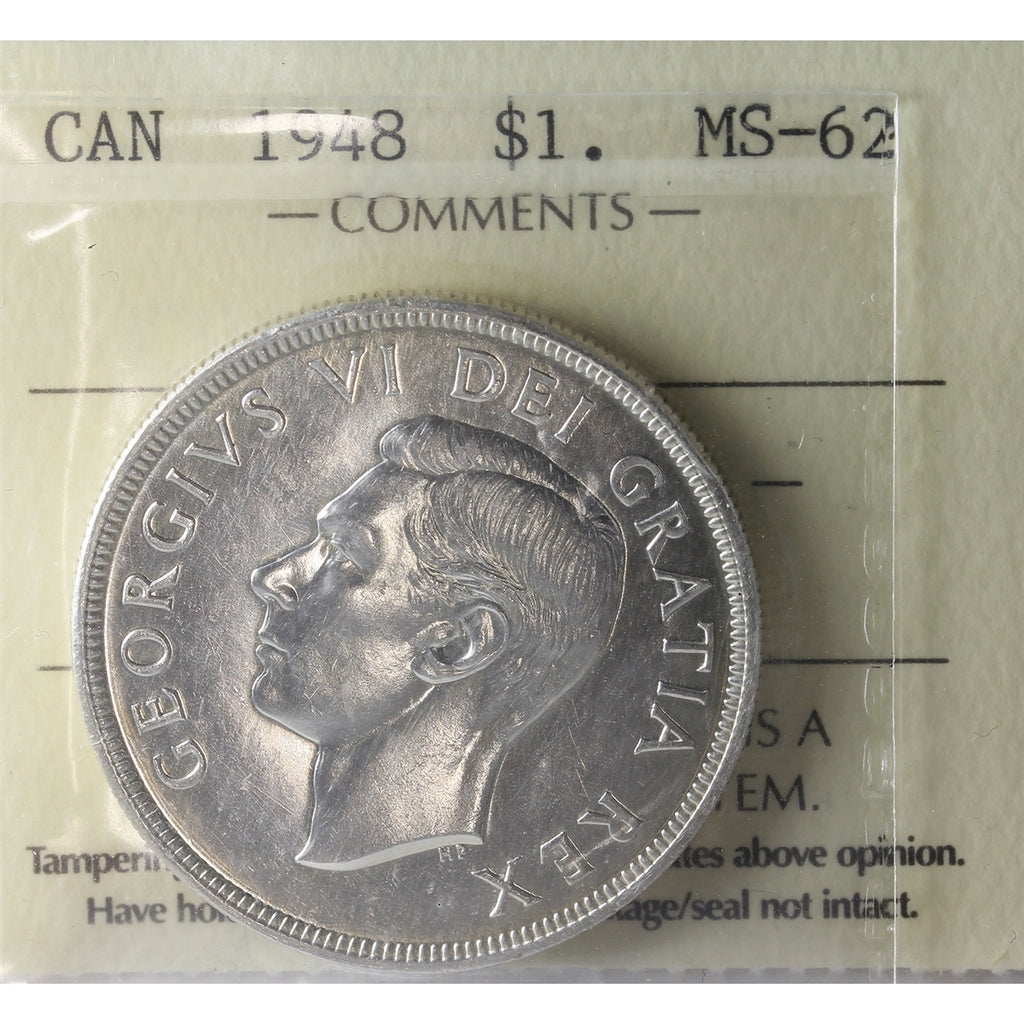1948 Canada Dollar ICCS Certified MS62 (XVP 035)