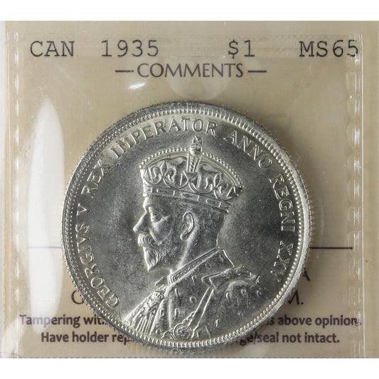 1935 Canada Dollar ICCS Certified MS65 (XDM 005)