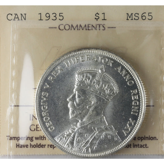 1935 Canada Dollar ICCS Certified MS65 (XMY 621)